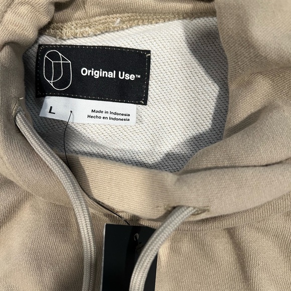 Original Use Beige Hoodie size LARGE - Picture 2 of 2